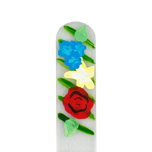 Garden Flower Hand Painted Genuine Czech Republic Crystal Nail File with Matching Acrylic Case - Medium - BeesActive Australia