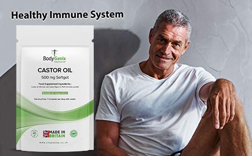 Bodygenix Castor Oil, Intestinal Health, Constipation Castor Oil 500mg Softgel Caps Bodygenix UK Made (30) 1 Month Supply 30 - BeesActive Australia