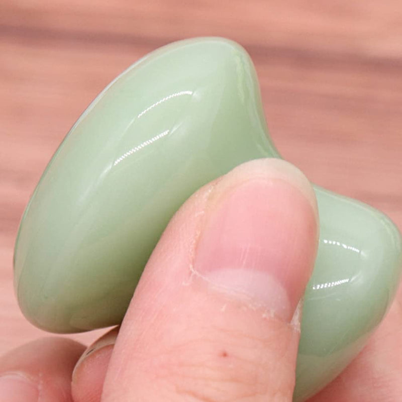 OSALADI 2Pcs Gua Sha Facial Tools, Green Jade Quartz Mushroom Face Massage Gua Sha Rollers Stones Scraping Massage Tool for Women Home Spa - BeesActive Australia