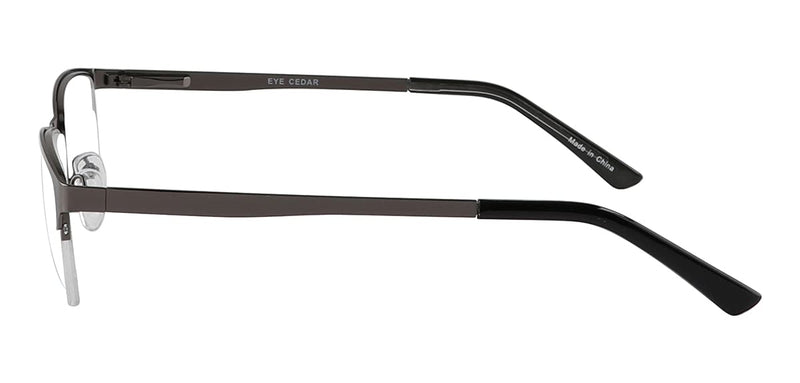 Eyecedar 5-Pack Reading Glasses Men Blue Light Blocking Half Frame Rectangle Style Spring Hinges Readers 2.00 Metal Grey 2.0 x - BeesActive Australia