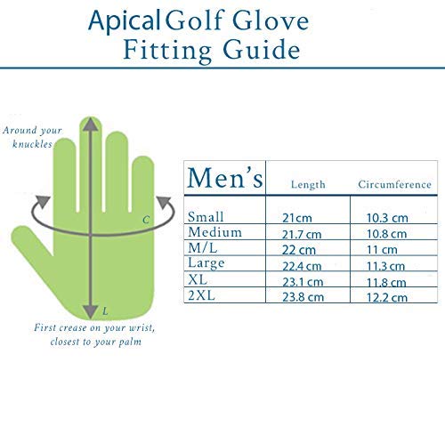 Apical Premium Leather Golf Glove Stable Grip Mens Golf Gloves Durable Value Pack (Pack of 3) Genuine Cabretta Leather Golf Gloves Men Left Hand (Regular Sizes) Small - BeesActive Australia