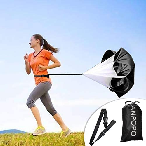 ANPOPO Bfsmile Running Speed Training 56" Parachute with Adjustable Strap, Free Carry Bag. Speed Chute Resistance Running Parachute for Kids Youth and Adults (1 Umbrella) - BeesActive Australia