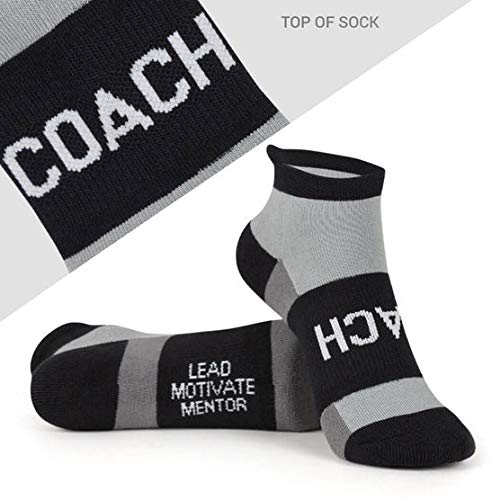 Inspirational Athletic Performance Socks | Woven Low Cut | Professions Coach (Black) - BeesActive Australia