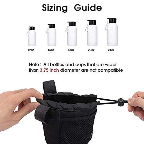 kemimoto 4-Straps Bike Cup Holder, Bicycle Handlebar Cup Holder with Tighter Buckle, Bicycle Water Bottle Holder Drink Holder with Mesh Pockets for Cruiser, Mountain, Fixed Gear, Folding, Road Bikes 2 pack - BeesActive Australia