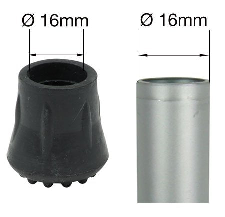 Qty: 4pcs 16mm (5/8") Bell Shaped Studded Rubber Ferrules Walking Stick Tips C-Type by Lifeswonderful® - BeesActive Australia