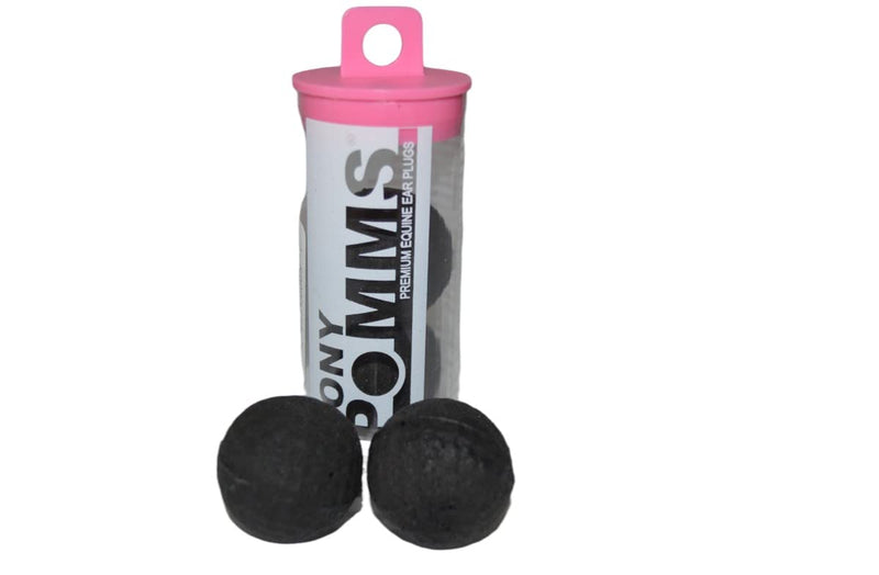 Pomms Pony Equine Ear Plugs - Bundle of 2 Pairs of Pony Size - 1 Pair of Black and 1 Pair of Pink - Ear Plugs with a Horse Shaped Bottle Opener Keychain - BeesActive Australia