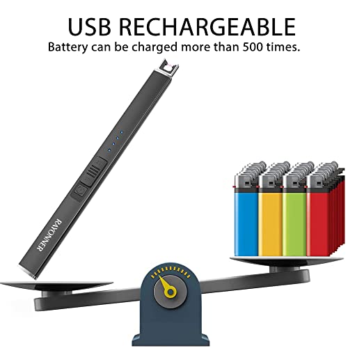 RAYONNER Lighter Electric Lighter Candle Lighter Rechargeable USB Lighter Arc Lighter Black 1 Count - BeesActive Australia
