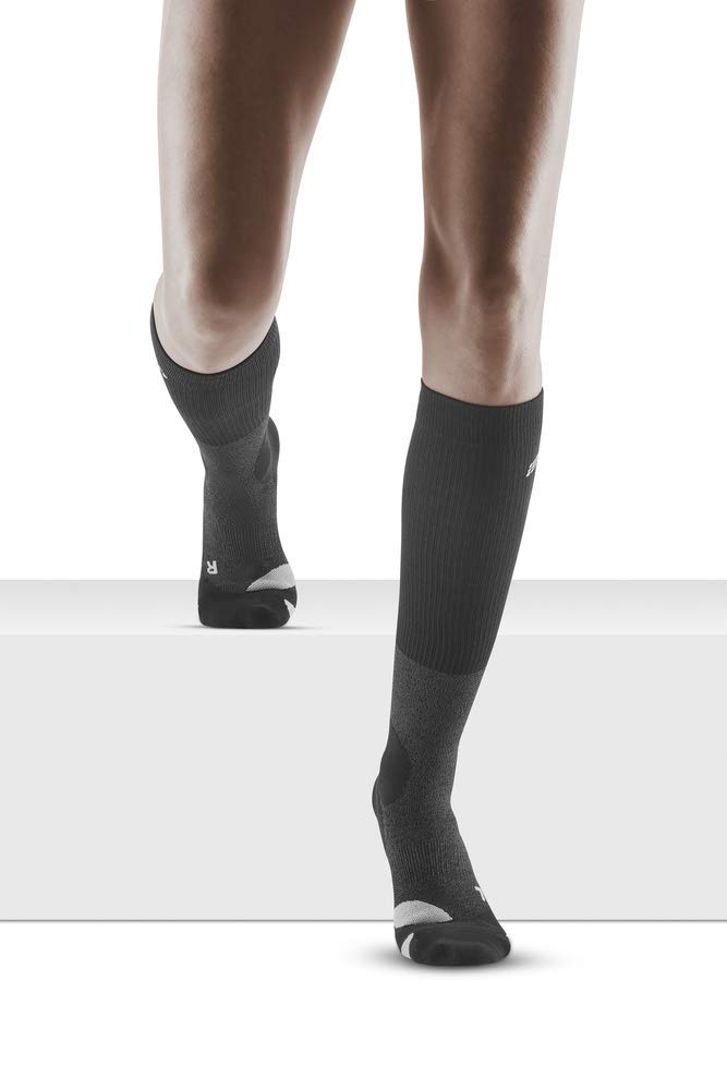 CEP Women's Long Compression Wool Socks Outdoor Merino For Hiking 4 Stonegrey/Grey - BeesActive Australia