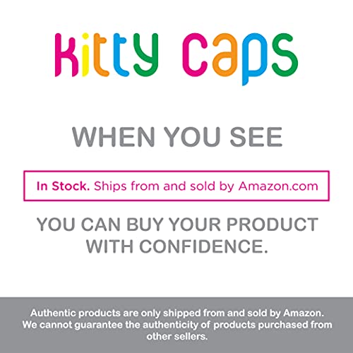 Kitty Caps Nail Caps for Cats - Cat Claw Covers in White with Orange & Clear with Blue Glitter - Safe, Stylish & Humane Alternative to Declawing - Stops Snags and Scratches - Cat Claw Caps Small (6-8 lbs) 1-Pack - BeesActive Australia