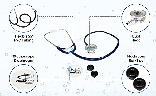 Primacare DS-9290-BL Double Head Lightweight Dual Head Stethoscope, Teaching Instruments for Diagnostics and Screening, 450 g - BeesActive Australia