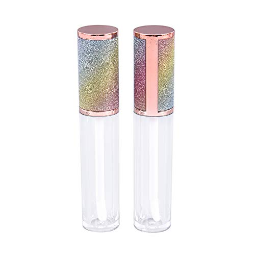 PIAOPIAONIU 8 Pcs Sparkles Rainbow Lip Gloss Wand Tubes,5ml Empty Lip Gloss Containers,Lipgloss Lip Balm Bottles with Rubber Stoppers for Lip Gloss Balm Cosmetic Business - BeesActive Australia