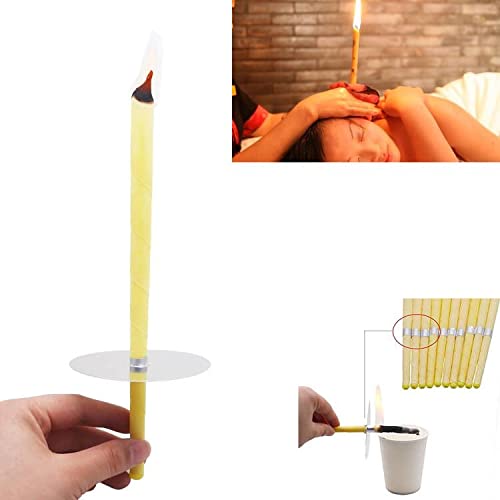 Ear Candles Hopi 10 pcs - Natural Ear Candles Beeswax Candling Cones with 5 Protective Disks (Yellow) Yellow - BeesActive Australia