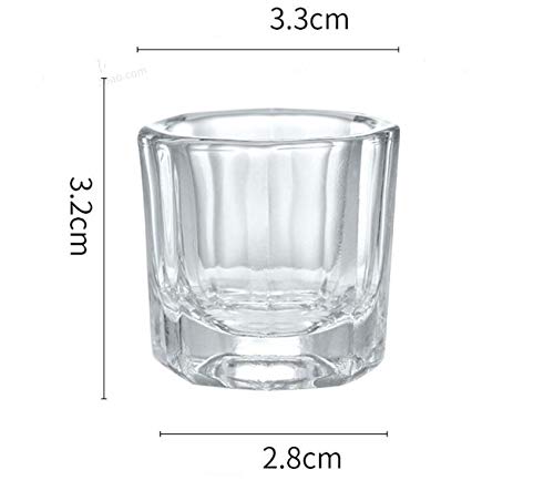 3PCS Glass Dappen Dish Crystal Cup Dappen Dish for Nail Cup Art Acrylic Liquid Powder Nail Art Tools (No Lid) No Lid - BeesActive Australia