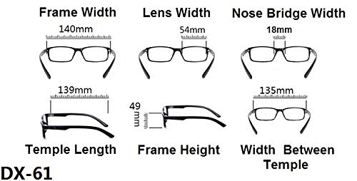 Stylish Cat Eye Oversized Reading Glasses Retro 1950/60s Metal Hinges DX61 Black 1.0 x - BeesActive Australia