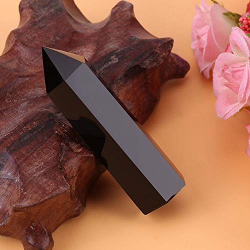 Fdit Obsidian Clear Quartz Crystal Points Healing Crystal Point Wand Tumbled Polished Gemstone for Reiki Chakra Meditation Therapy Deco - BeesActive Australia