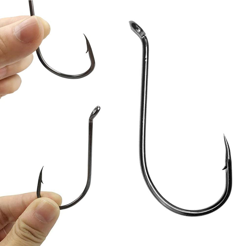 CAJOAUIS 100 Pcs Sharp Octopus Hook Sport Circle Fishing Hooks High Carbon Steel Fishing Jig Hook Black Fishhooks-Sizes 4# to 8/0# 2#-100PCS - BeesActive Australia