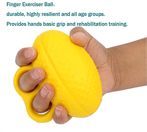 Finger Ball Exerciser Grip Ball Strength Squeeze Stress Balls for Hand, Finger Grip Strengthening Exercise for Hand Yellow - BeesActive Australia