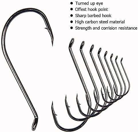 Octopus Fishing Hooks - 120pcs Offset Octopus Hook Sport Circle Hooks High Carbon Steel Jig Fishhooks Barbed Fishing Hook for Bass Freshwater Saltwater Fishing Size 8#-9/0 #6-120pcs - BeesActive Australia