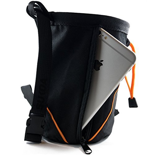 Sukoa Chalk Bag for Rock Climbing - Bouldering Chalk Bag Bucket with Quick-Clip Belt and 2 Large Zippered Pockets - Rock Climbing Gear Equipment Sukoa Orange - BeesActive Australia