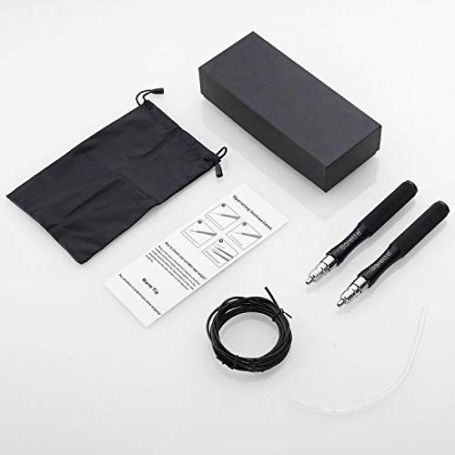 BARETTE Jump Rope Speed Smooth Jumping Rope with Ball Bearing, Adjustable Skipping Rope for Men/Women/Kids Exercise/Trainning Rope, Aluminum Grip Self-Locking, Steel Wire 10 Ft Cable Black - BeesActive Australia