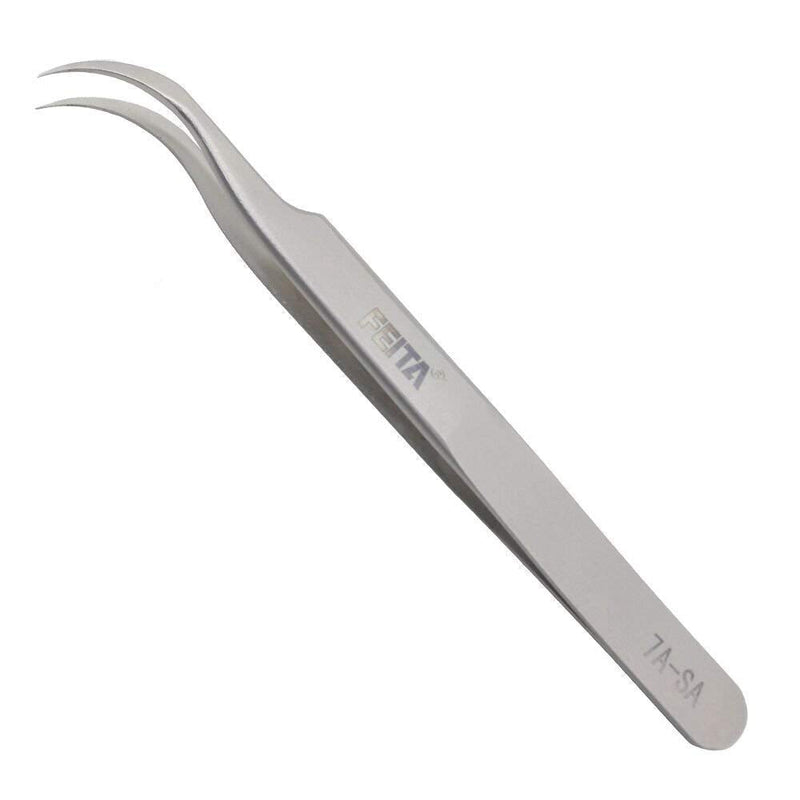 Individual Eyelash Tweezers - FEITA Professional Stainless Steel Curved Tweezer Precision for 3D Volume Eyelash Extension (1 Pc) - BeesActive Australia