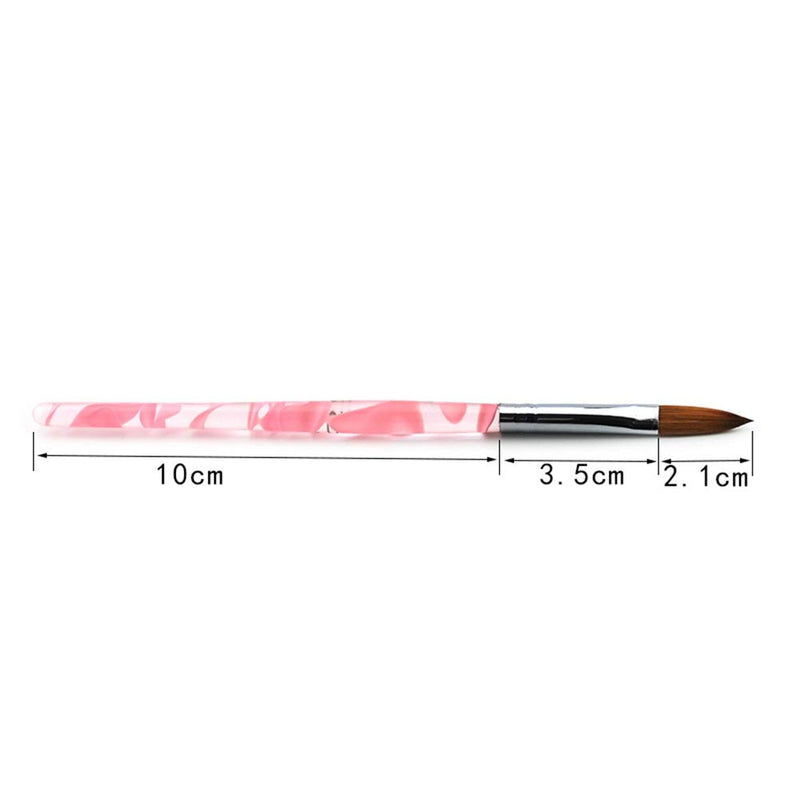 Rolabling Nail Brush Acrylic Nail Brushes Nail Art Builder Brush with Crystal Marble Handle Nail Design Manicure Tool Pink (size 10#) Size 10 - BeesActive Australia