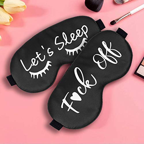 YouFangworkshop Natural Silk Funny Sleep Eye Masks Blackout with Elastic Strap Headband for Men, Women, Soft Eye Cover Eyeshade for Night Sleeping, Travel, Nap - BeesActive Australia