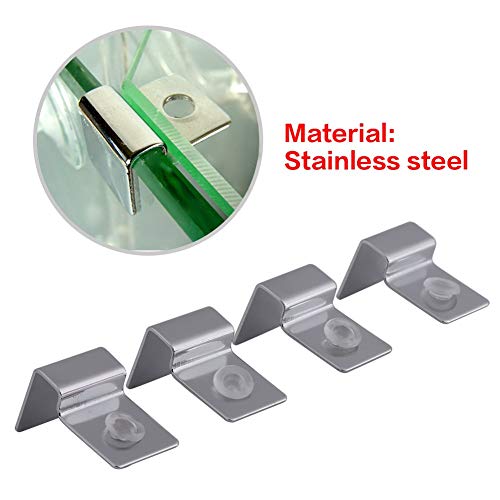4 Size 4Pcs Stainless Steel Aquarium Fish Tank Glass Cover Support, Stainless Steel Fish Tank Cover Holder Anti-Slip Fish Tank Holders Aquarium Accessories Universal Lid Clips 12mm - BeesActive Australia
