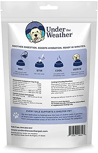 Under the Weather Easy to Digest Bland Dog Food Diet for Sick Dogs | Contains Electrolytes - Gluten Free, All Natural, Freeze Dried 100% Human Grade Meats | 6 Pack - Rice, Chicken & Bone Broth Rice, Turkey & Sweet Potato 6 Ounce (Pack of 2) - BeesActive Australia