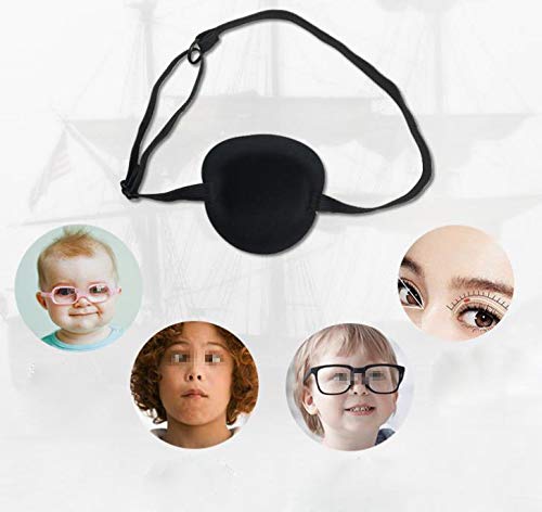 XINGZI Black Eyepatch-Soft Comfortable Adjustable Concave Shape Black Pirate Eyepatch Single Eye Mask for Adult Kid's Amblyopia Lazy Eye Recovery Eye - BeesActive Australia