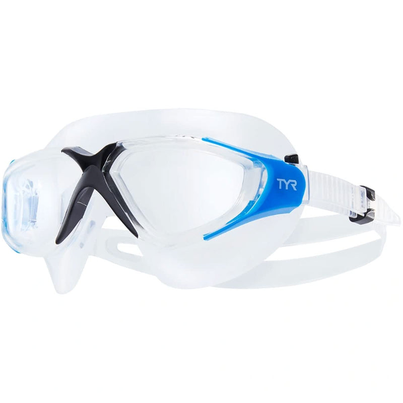 TYR Rogue Swim Mask Adult Fit Face Mask Clear/Grey/Black - BeesActive Australia