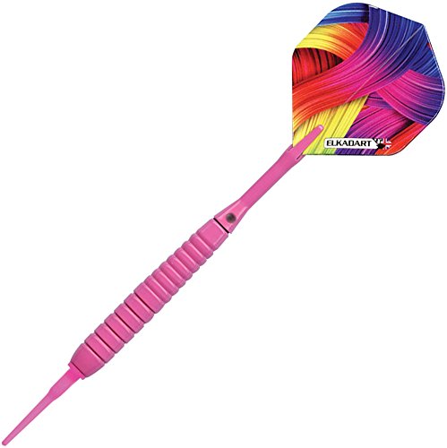 [AUSTRALIA] - Elkadart Neon Soft Tip Darts with Storage/Travel Case, 18 Grams Neon Pink 