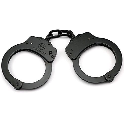 VIPERTEK Double Lock Steel Police Edition Professional Grade Handcuffs (Black) - BeesActive Australia