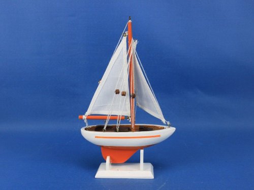 [AUSTRALIA] - Hampton Nautical Pacific Sailer Orange 9" Hampton Nautical Model Ship, Fully Assembled (Not a Kit) 9 inch 