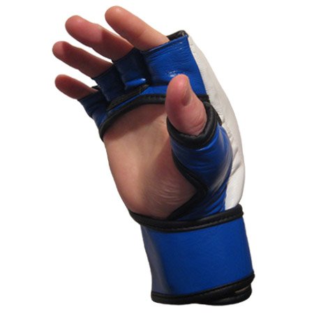 [AUSTRALIA] - MMA 7 Ounce Pro Gloves White/Blue Small 