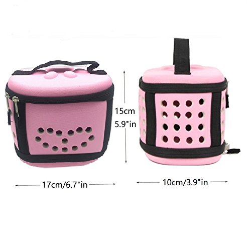 Portable Mini Poodle Carrier Hamster Cage - Travel Carry Bag Soft-Sided Kennel for Tiny Pet Small Animal Hedgehog Mouse Rat Sugar Glider Squirrel Chinchilla Rabbit Ferrest Gray - BeesActive Australia