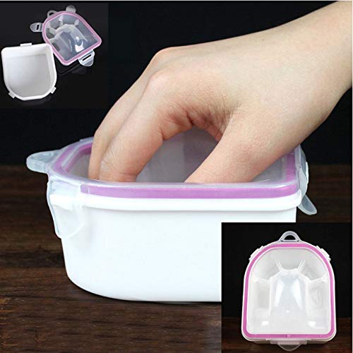 2pcs Soaking Soak Bowl Nail Art Polish Remove Wash Soaker Tray Manicure Spa Tool Pink blue - BeesActive Australia