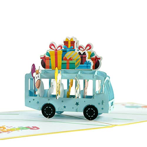 ETA 3D Happy Birthday Pet Truck Pop Up Cards, 3D Pop Up Birthday Gift Box and Animals on A Truck Card for Kids, Boys, Son, Grandchild, on Birthday, B20 - BeesActive Australia