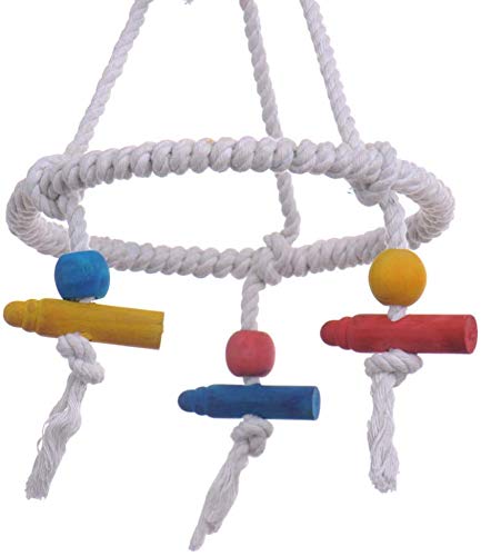 Litewoo Parrot Swing Toy Colorful Cotton Rope Bird Chew Toy for Play and Grooming for Small to Medium Birds Budgie Parakeet Cockatiel Macaw Parakeet Conure Lovebird Swing 3 - BeesActive Australia