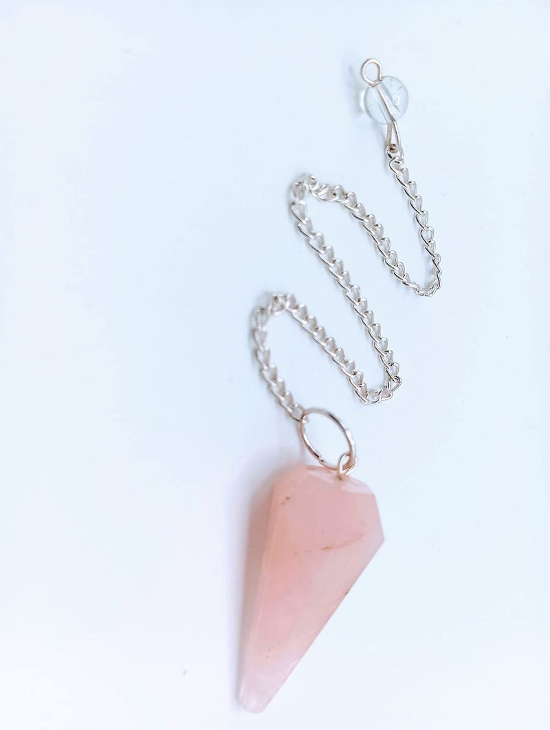 Crystal Pendulum Dowsing Pendulum Healing Crystals Orgonite Crystal Point Scrying Dowser 100% Genuine Gemstone Handcrafted Healing Crystal Gifts,Witchcraft Supplies (Rose Quartz Gemstone) Rose Quartz Gemstone - BeesActive Australia