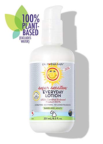 California Baby Everyday Lotion (8.5 Ounces) Moisturizer for Dry, Sensitive Skin | Post Bath and Diaper Changing | Non-Greasy, Fast-Absorbing Formula (Super Sensitive - 8.5oz) - BeesActive Australia