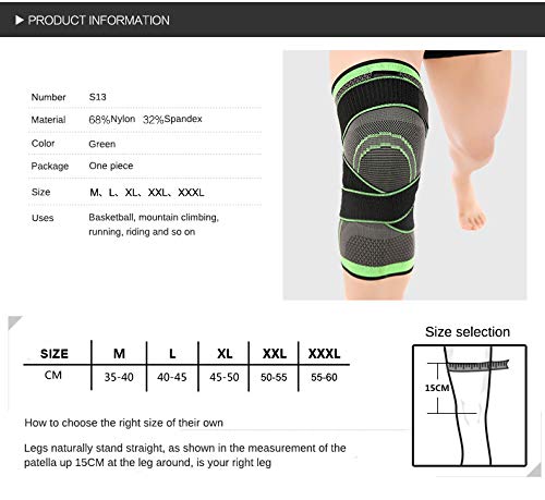 [AUSTRALIA] - Knee Sleeve, Knee Pads Compression Fit Support -for Joint Pain and Arthritis Relief, Improved Circulation Compression - Wear Anywhere - Single (Green, XXXL) Green XXX-Large 