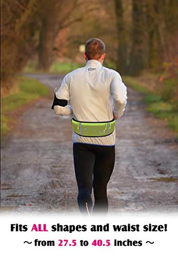 EASY BIG Running Waist Packs Running Bag Belt with Bottle Holder & Reflector for Men & Women Outdoor Walking, Hiking, Fits Maximum 6.5'' Large Smartphones Dark Blue - BeesActive Australia