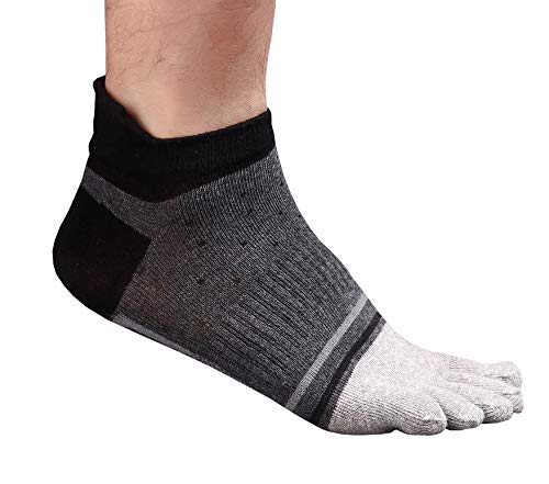 Men Cotton Low Cut Toe Socks 5 Finger No Show Mesh Wicking 6 Pack 9 Pack Black2 - BeesActive Australia