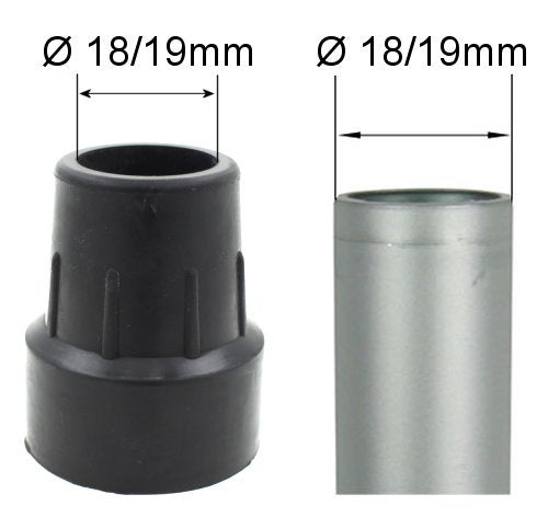 Phoenix Walking Sticks - Rubber Ferrule for Walking sticks (2 Pack) Type Z - Heavy Duty - (18mm Black) 18mm Black - BeesActive Australia