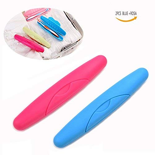 Cisixin 2 Pack Portable Travel Hiking Camping Toothbrush Case Packing Antibacterial Holder Case with Lid (Blue and Rose) - BeesActive Australia