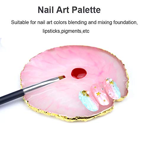 Mwoot Resin Nail Art Palette, Polish Holder Drawing Color Palette, Nail Art Painting Gel Palette Manicure Tool, Cosmetic Artist Mixing Palette (Pink) - BeesActive Australia