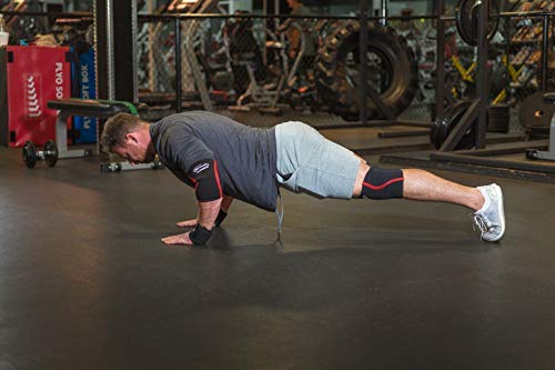 Elbow Sleeve (1) - By Rip Toned - Compression Support Brace for Weightlifting, Powerlifting, Xfit, Strength Training, Pain, Tendonitis, Arthritis. Men & Women (SEE SIZING GUIDE - Large) Black - BeesActive Australia