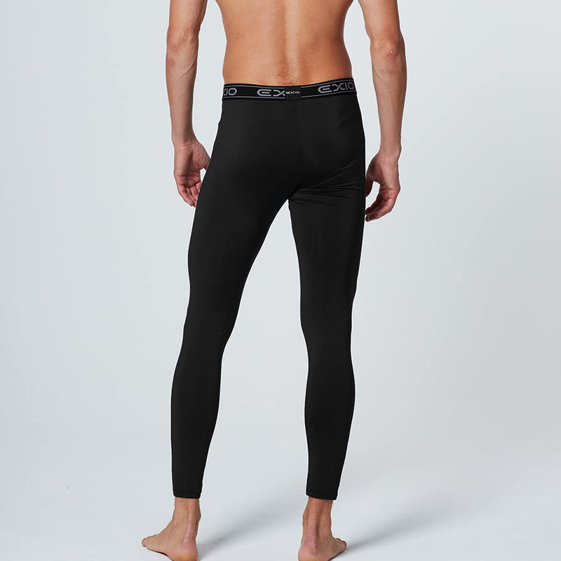 EXIO Mens Compression Baselayer Pants Cool Dry Running Tights Leggings EX-P06 Small Long Black-mesh - BeesActive Australia