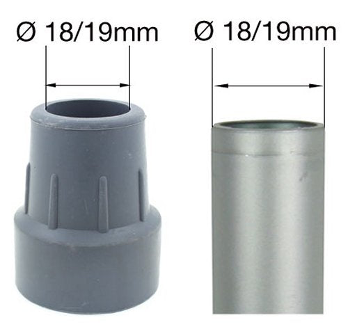 Qty: 2X 19mm 3/4" Z-Type Heavy Duty Rubber Ferrules for Walking Sticks - Grey - by Lifeswonderful® - BeesActive Australia